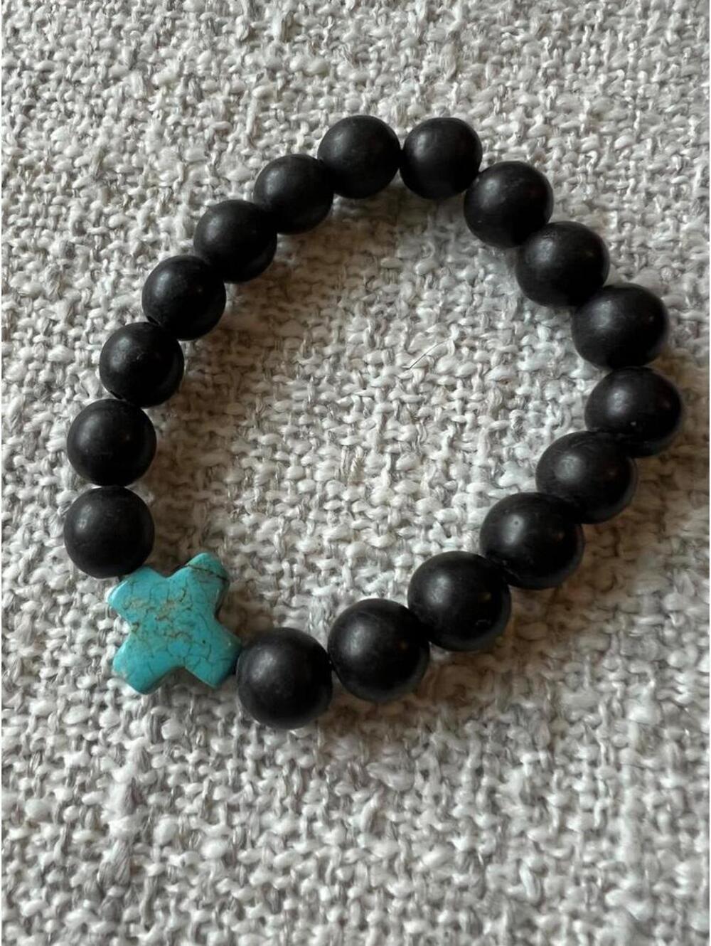 Black & Turquoise Beaded Bracelet